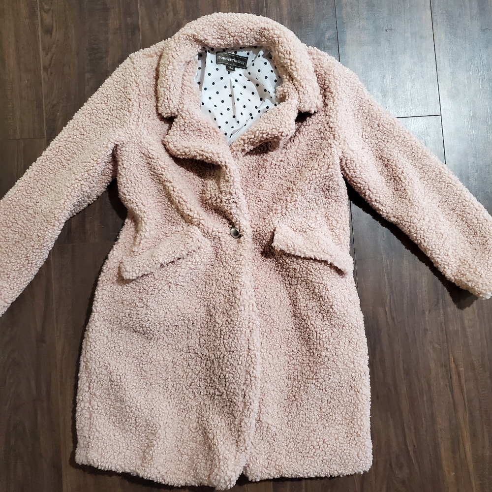Forever audrey blush teddy coat